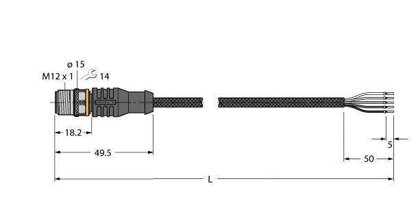 Aktuator- u. Sensorleitung RSC5T-10/TXL1001
