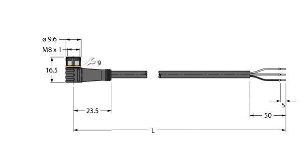 Anschlussleitung PKW3M-P7X2-2/TEL