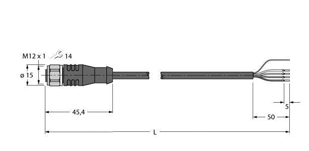Anschlussleitung RKSV4.4T-2/TFW
