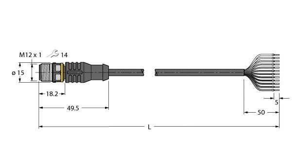 Anschlussleitung RSC12T-10/TEL