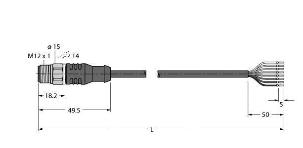 Anschlussleitung RSCV8T-15/TFW