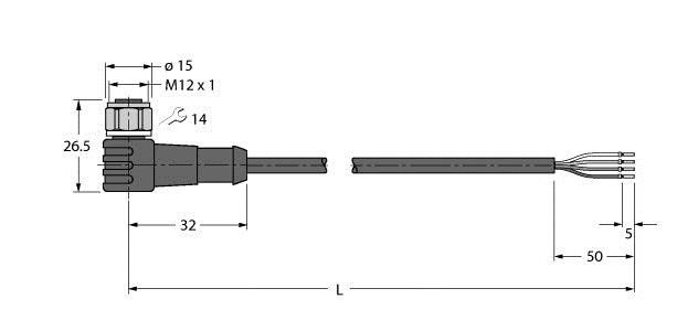 Anschlussleitung WKCV4.4T-10/TFW