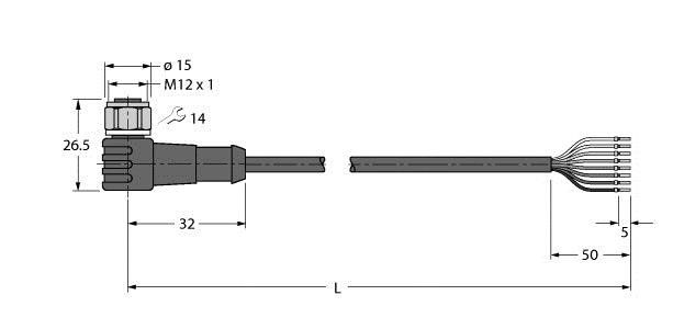 Anschlussleitung WKCV8T-10/TFW