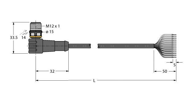 Anschlussleitung WSC12T-2/TEL