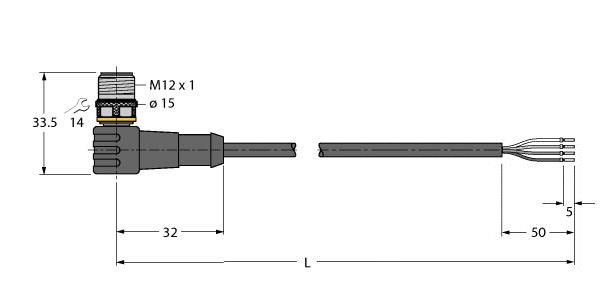 Anschlussleitung WSC4.4T-2/TEY