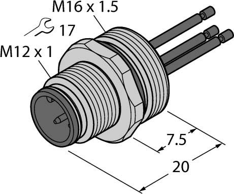Flanschstecker EC-FS4-0,5/16