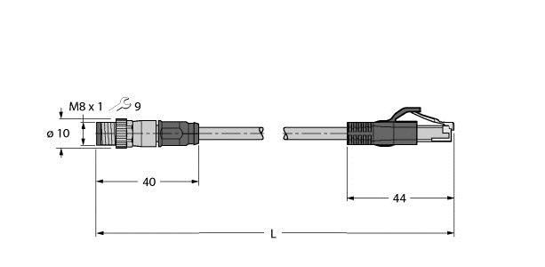Leitung für Industrial PSGS4M-RJ45S-4416-5M