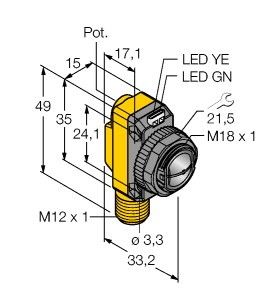 Opto Sensor QS18VP6CV45Q8