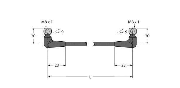 Verbindungsleitung PKWH3M-20-PKWH3M/TFE