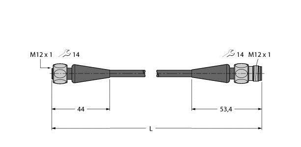 Verbindungsleitung RKH4.4-1-RSH4.4/TFE