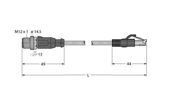 Verbindungsleitung RSSD-RJ45S-4416-100M