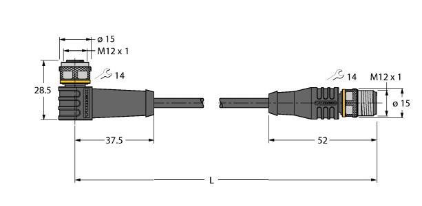Verbindungsleitung WKS4T-0.3-RSS4T/TXL