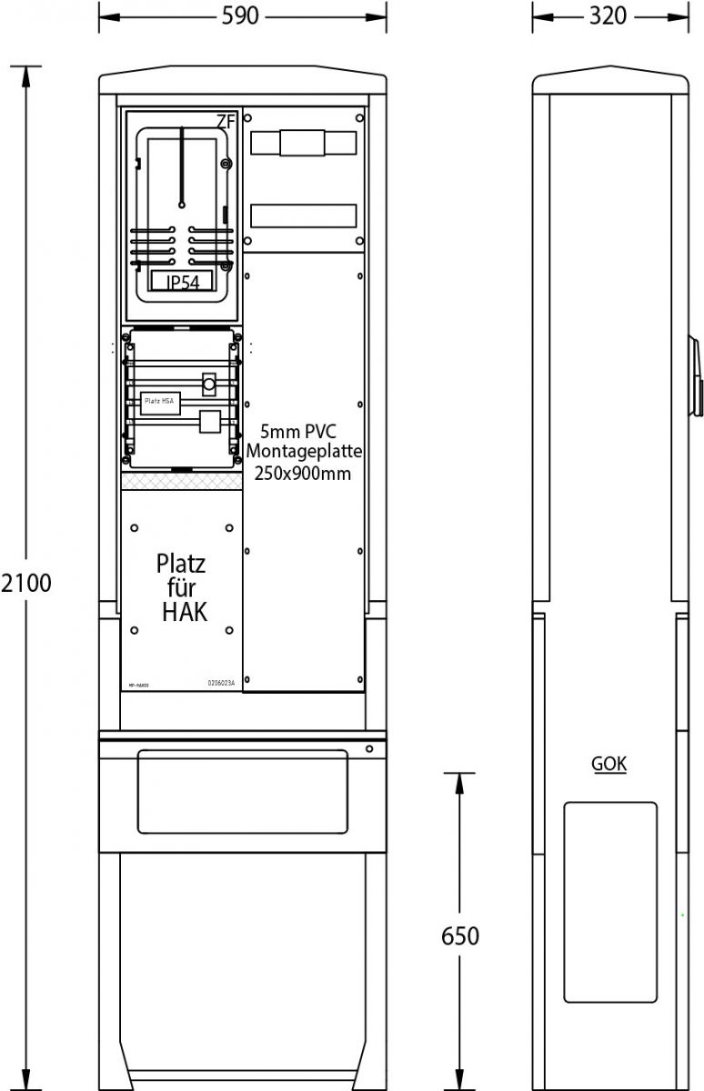 Zähleranschlußsäule ZAS-S-1-1MP ENSO