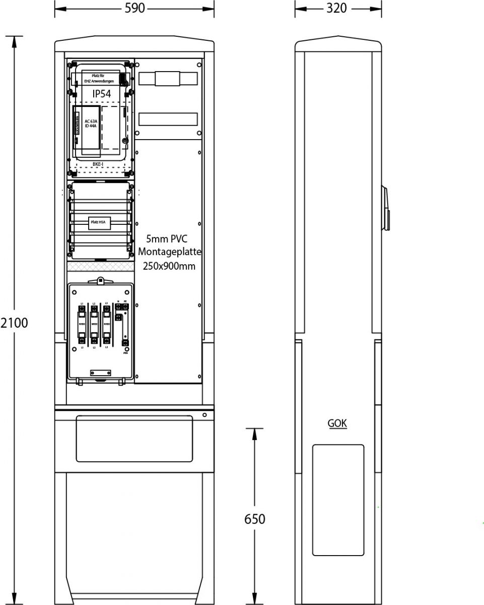 Zähleranschlußsäule ZAS-S1-1MP S.Hamburg