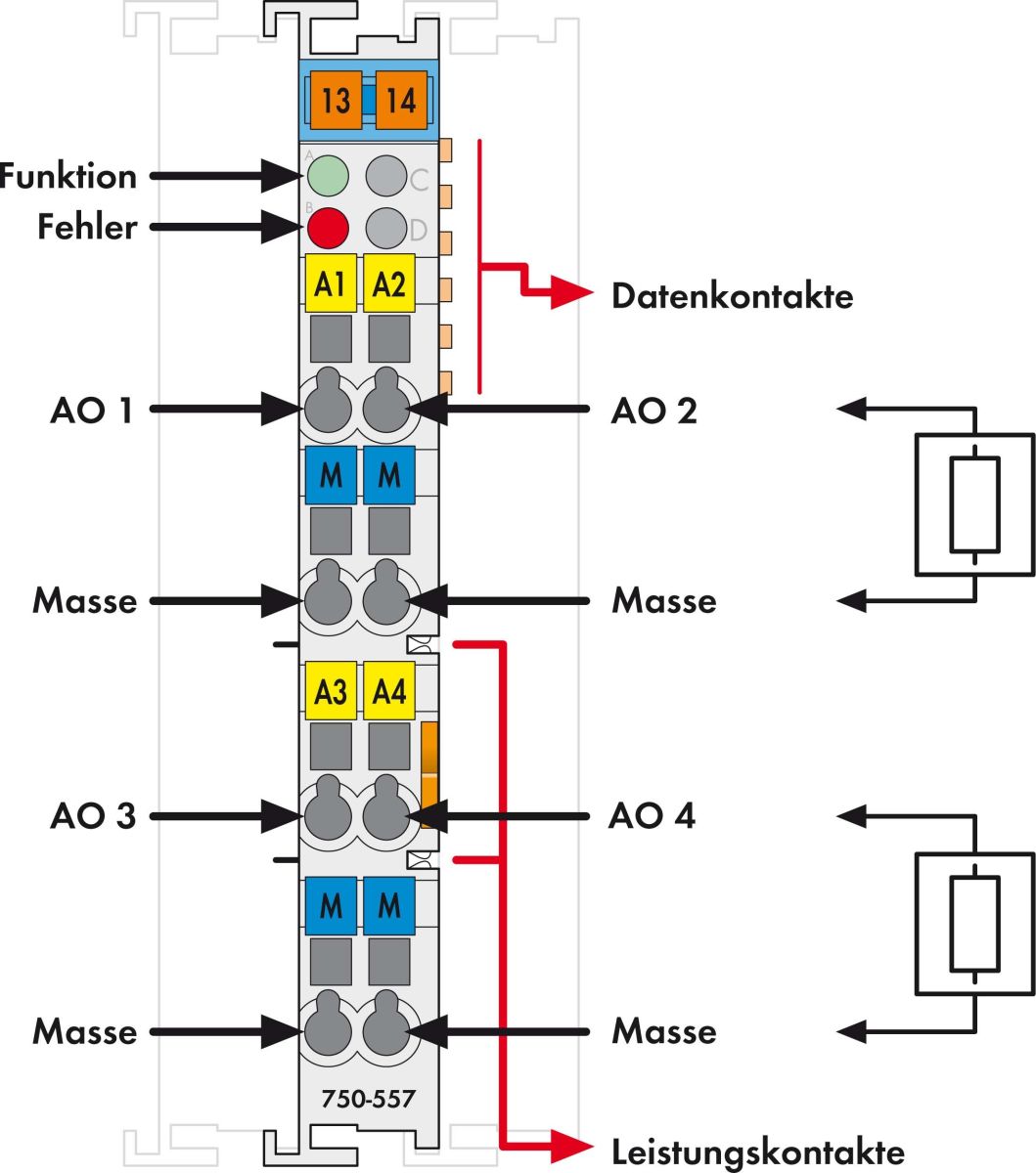 Analog Ausgangsklemme 750-557