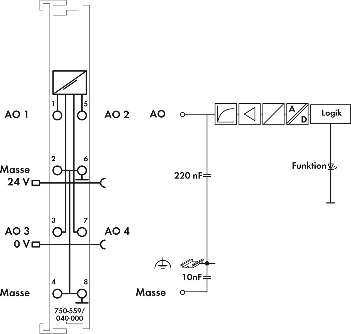 Analogausgangsklemme 750-559/040-000