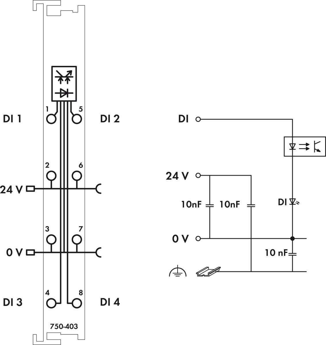 Digitale Eingangsklemme 750-403