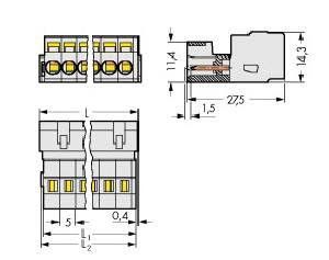 Stiftleiste, 4-polig 721-604