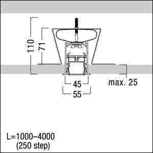 Kanal für LED-Lichtlinie SLOINslimKL2750 F BK